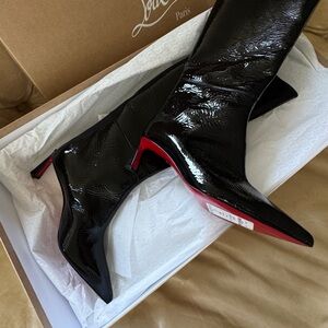 Christian Louboutin Glossy Black Heeled Boots